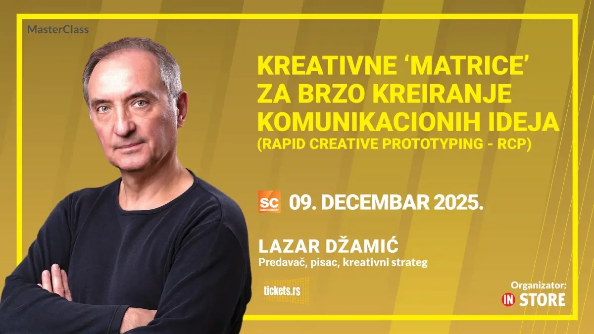 MasterClass 9. decembar - Kreativne matrice za brzo kreiranje komunikacionih ideja