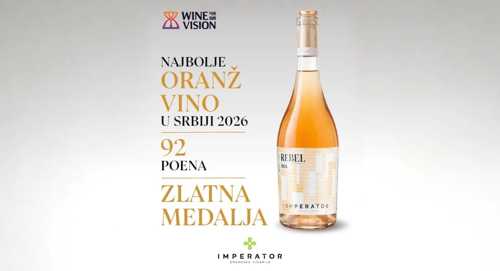 Tri priznanja za Vinariju Imperator na Wine Vision by Open Balkan 2026