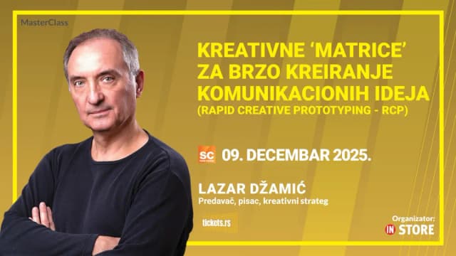 MasterClass 9. decembar - Kreativne matrice za brzo kreiranje komunikacionih ideja