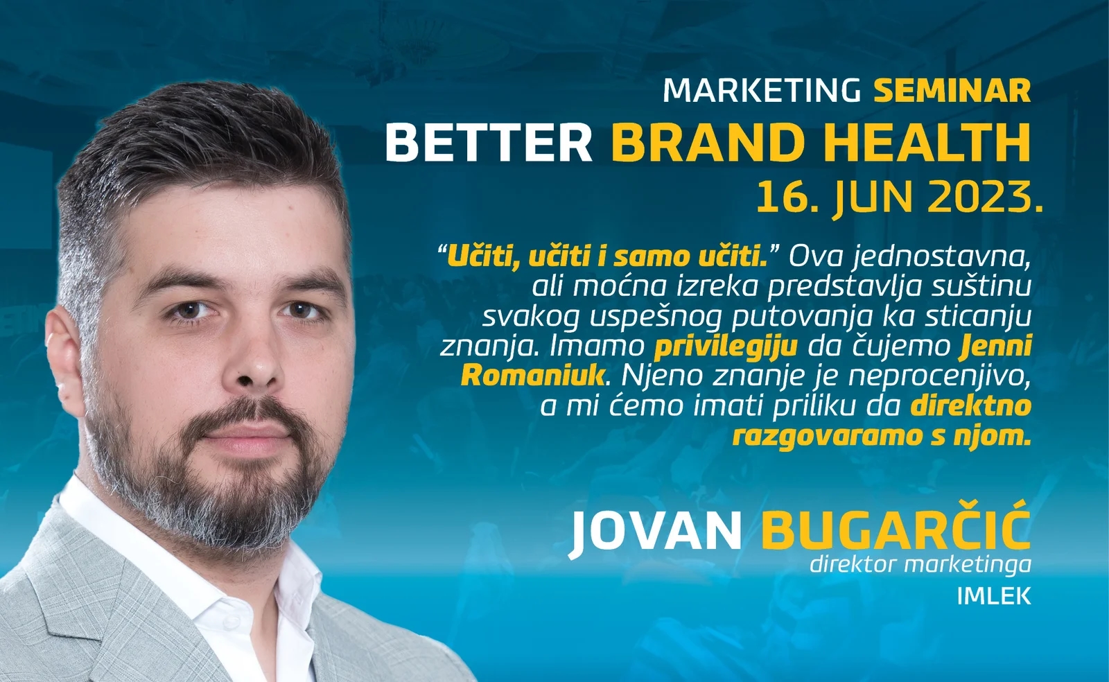 Better Brand Health - zašto prisustvovati seminaru autorke Jenni Romaniuk 16. juna u Beogradu?