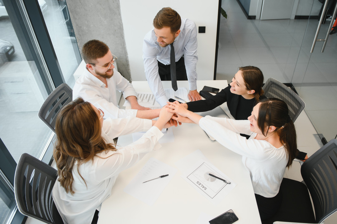 Business people working on project in office.